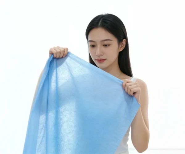 Roll of white hydrophilic non-woven fabric for diaper manufacturing