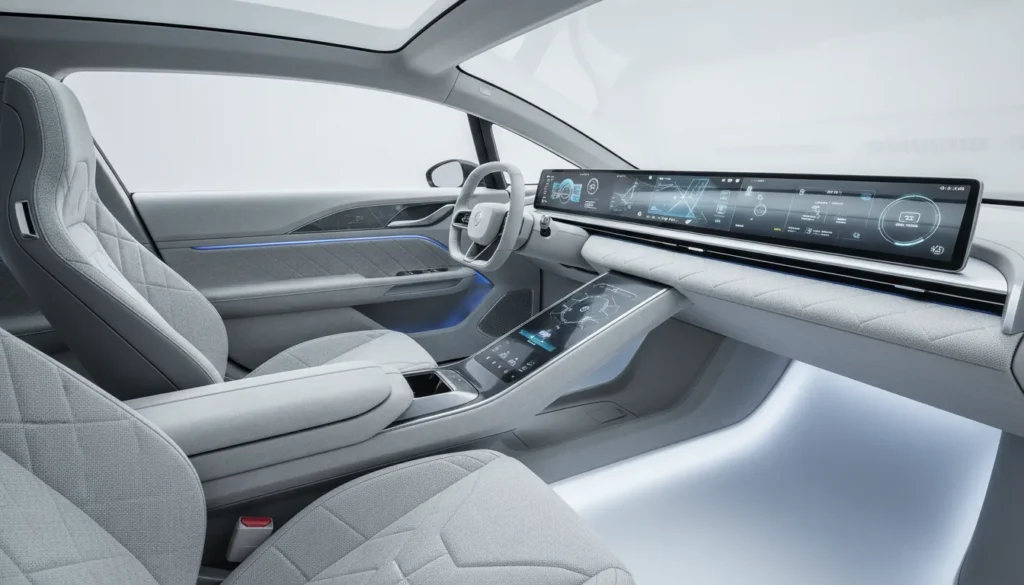 Schematic of non-woven fabric applications in EV interiors