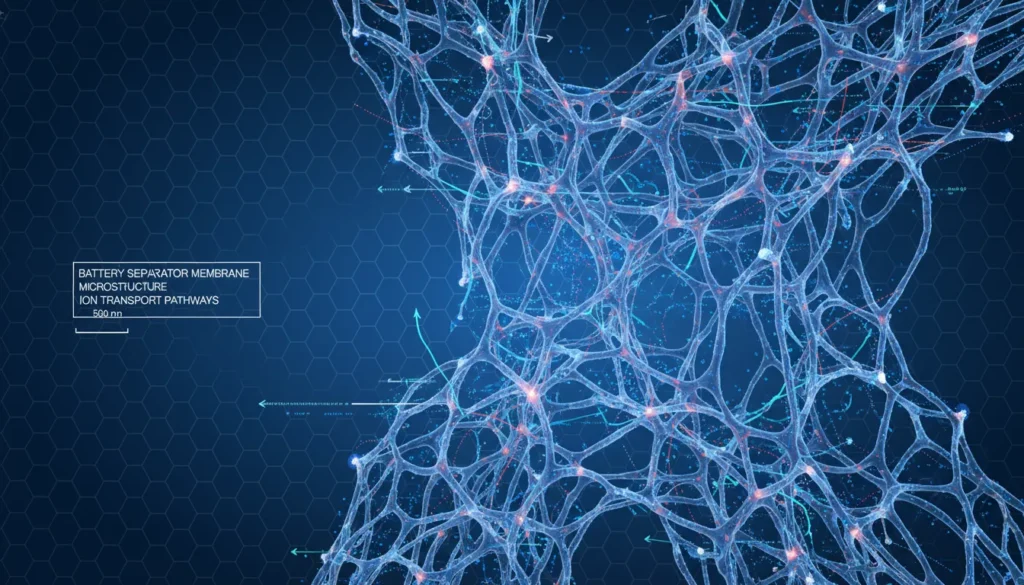 Microscopic structure diagram of battery separator nonwovens
