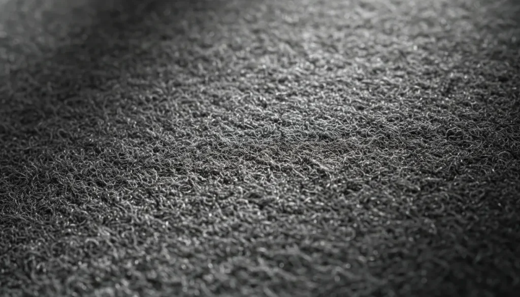 Detailed view of high-quality automotive non-woven fibers