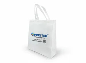 Mingtak Non-Woven 3D Box Shopping Bag standing upright for B2B retail use